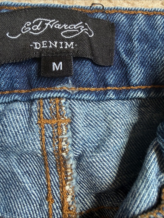 Ed Hardy Pants - Ed Hardy Denim Jeans in Blue with Orange Stitching